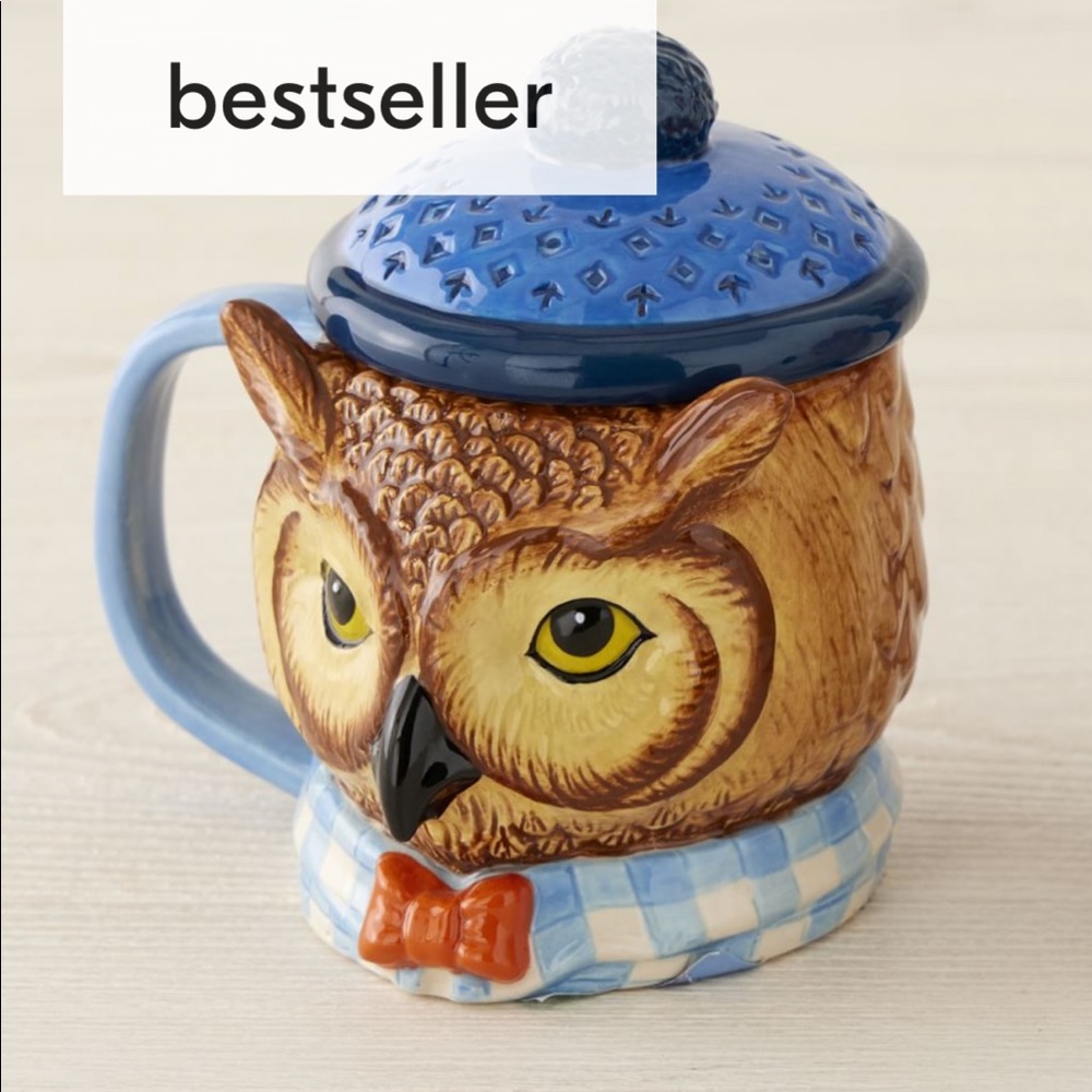 west elm dapper animal owl mug